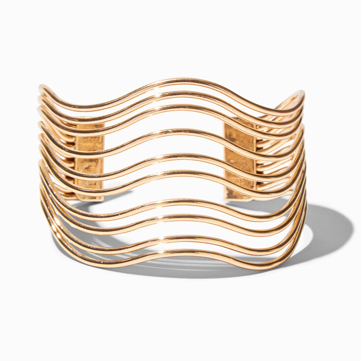 Gold-tone Wave Cuff Bracelet,