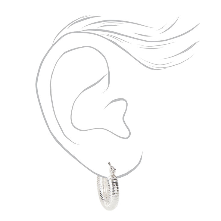 Silver 20MM Spiral Hoop Earrings,