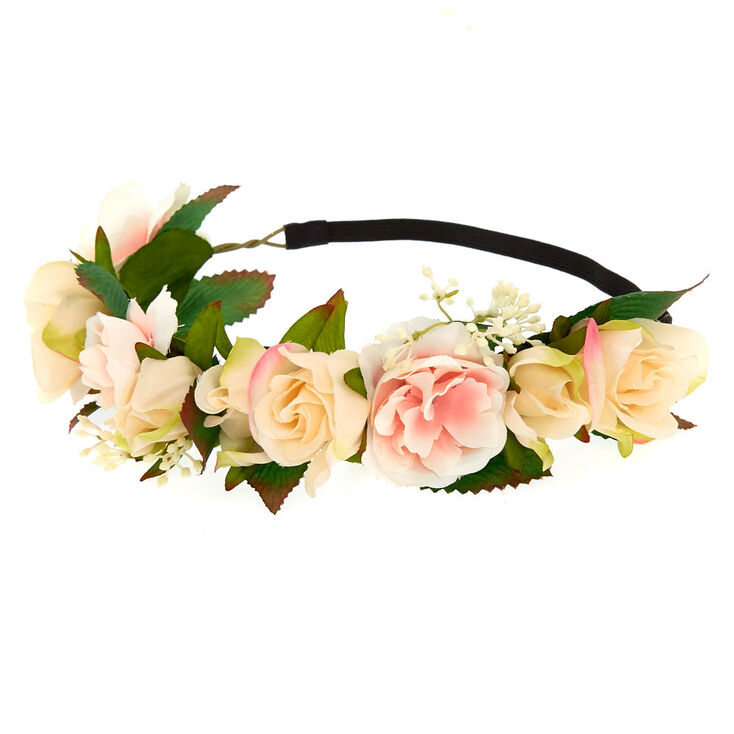 White Stretch Flower Crown,