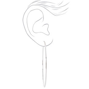 Silver Hoop Earrings - 60MM, 70MM, 80MM,