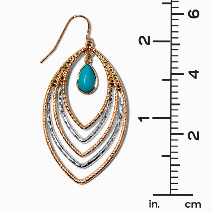 Gold-tone Ibiza Layered 2&quot; Drop Earrings,