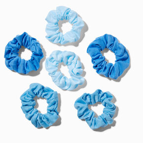 Shades of Blue Hair Scrunchies - 6 Pack,