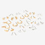 Mixed Metal Crystal Hoop &amp; Stud Earrings - 20 Pack,
