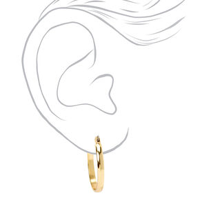 Gold 25MM Thick Hoop Earrings,
