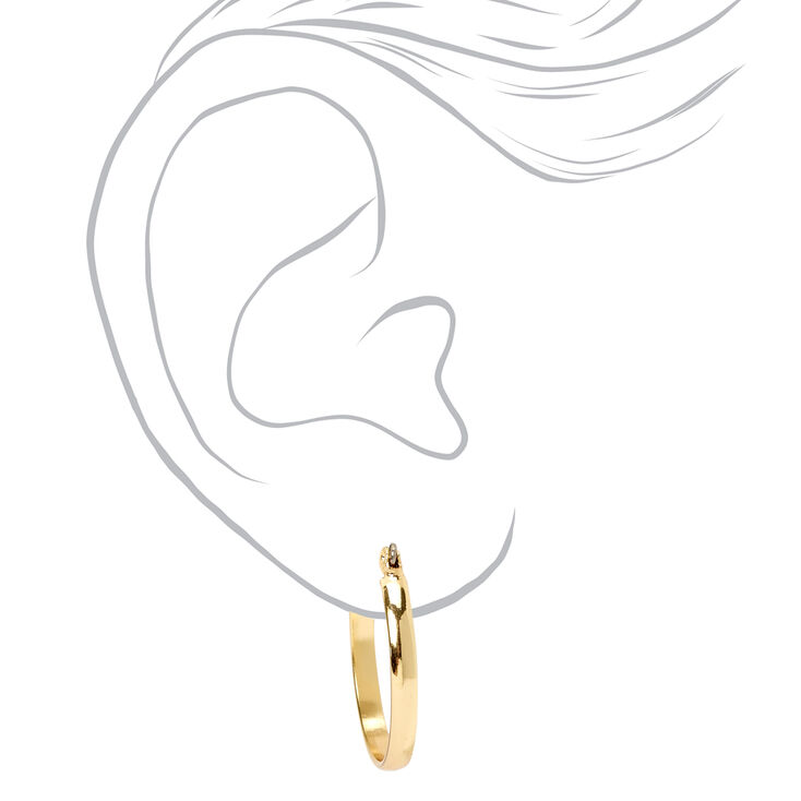 Gold 25MM Thick Hoop Earrings,