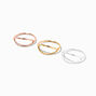 Sterling Silver 22G Mixed Metal Hoop Nose Rings - 3 Pack,