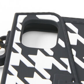 Silicone Houndstooth Phone Case with Strap - Fits iPhone&reg; 11,