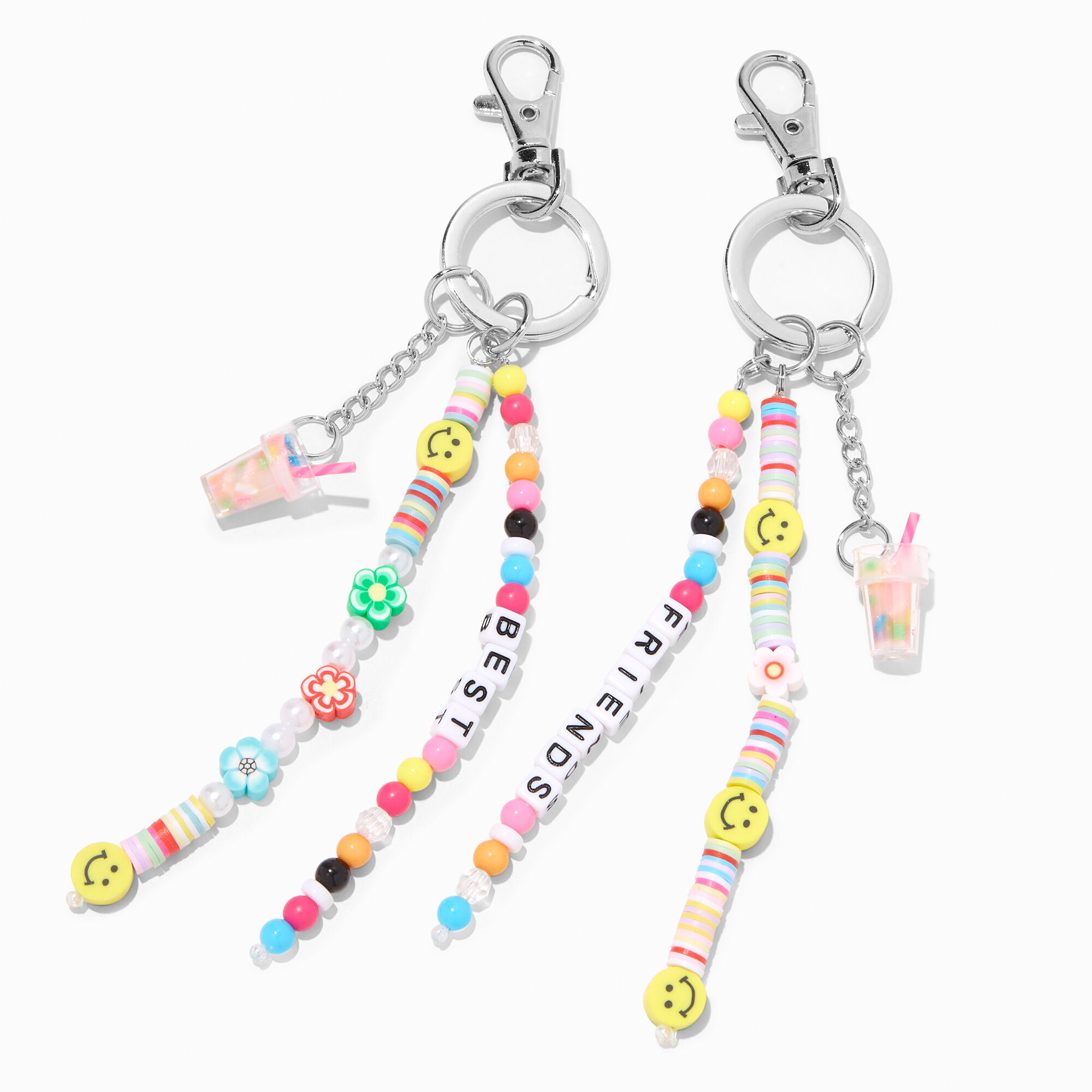 Best Friends Beaded Milkshake Charm Keychains 2 Pack Icing US
