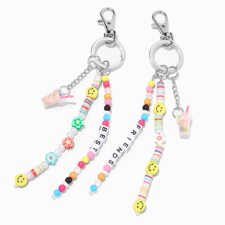 Best Friends Beaded Milkshake Charm Keychains - 2 Pack,