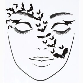 Embellished Black Bats Face Stickers,