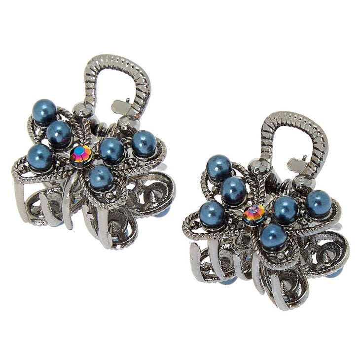 Silver Butterfly Mini Hair Claws - 2 Pack,