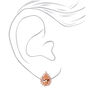 Rose Gold Cubic Zirconia Silk Stone Teardrop Halo  Stud Earrings,