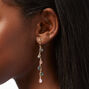 Gold-tone Pastel Bezel Crystals 2&quot; Linear Drop Earrings,