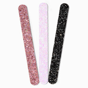 Pink Glitter Nail File Set - 3 Pack,