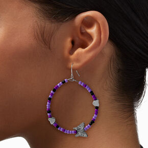 Purple Friendship Bracelet-Inspired 2&quot; Drop Earrings,