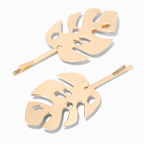 Gold Monstera Leaf Hair Pins &#40;2 Pack&#41;,