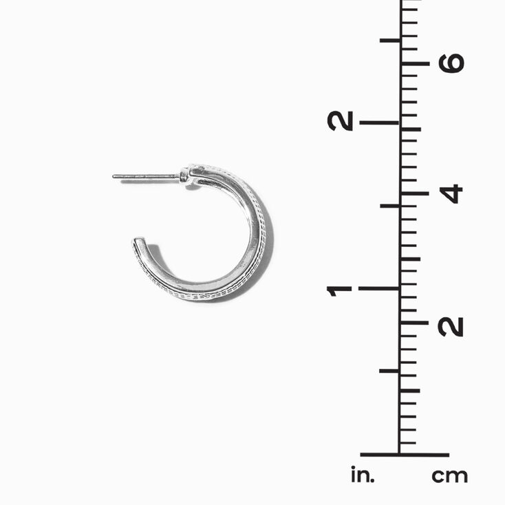 Siilver Tire Print 20MM Hoop Earrings,