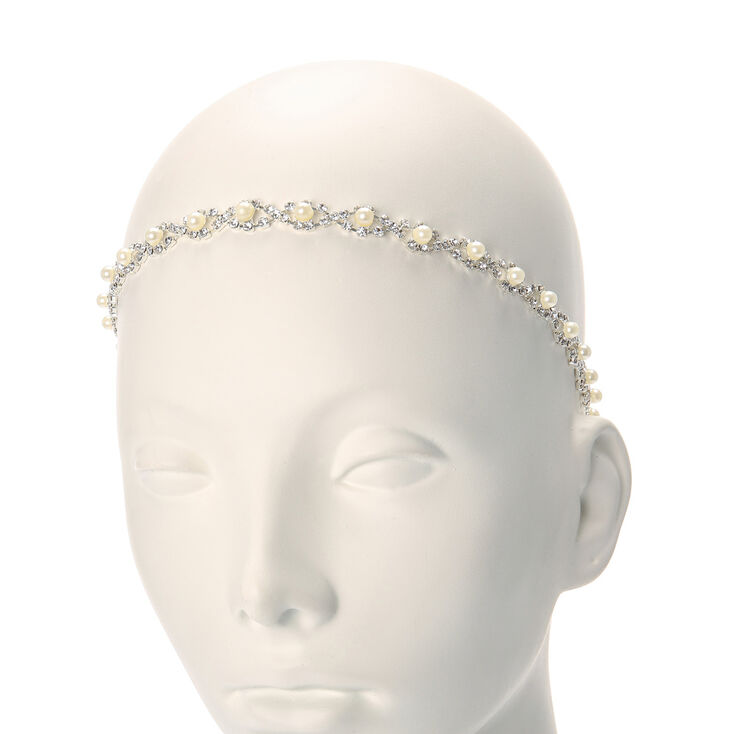 Silver & Pearl Twisted Headwrap,