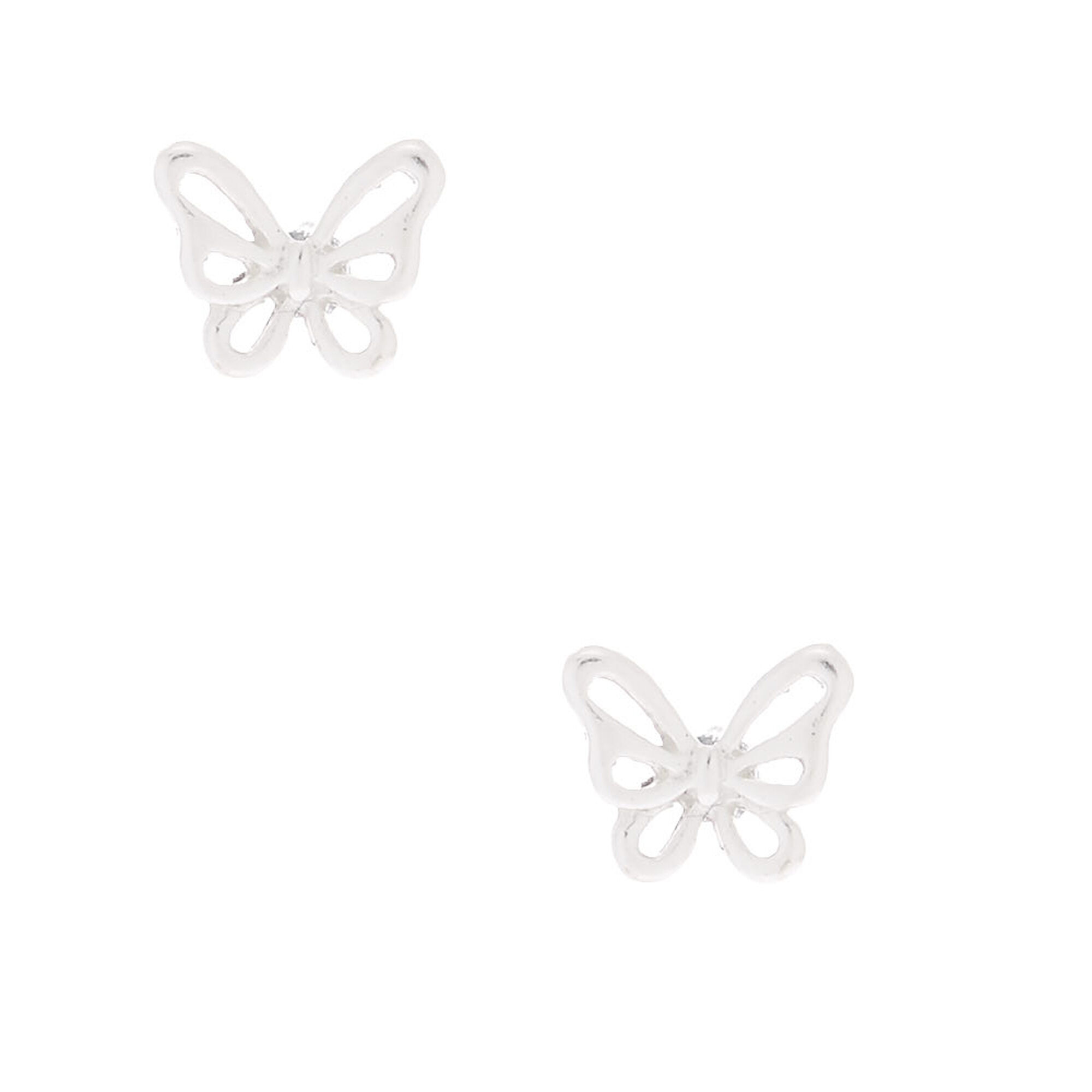 Flat butterfly earrings and pendant set made in pure silver