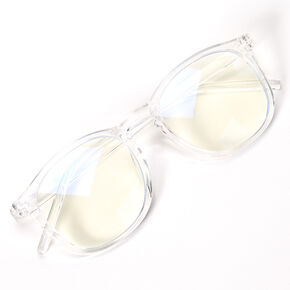 Solar Blue Light Reducing Round Clear Lens Clear Frames,