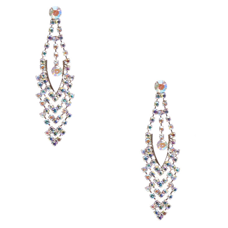 Aurora Borealis Crystal Marquis Drop Earrings,