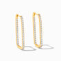Icing Select 18k Gold Plated Crystal Oval Hoop Earrings,