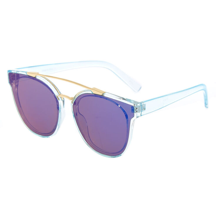 Transparent Aviator Sunglasses - Blue,