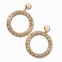 Gold-tone Greek Key 3&quot; Drop Earrings ,