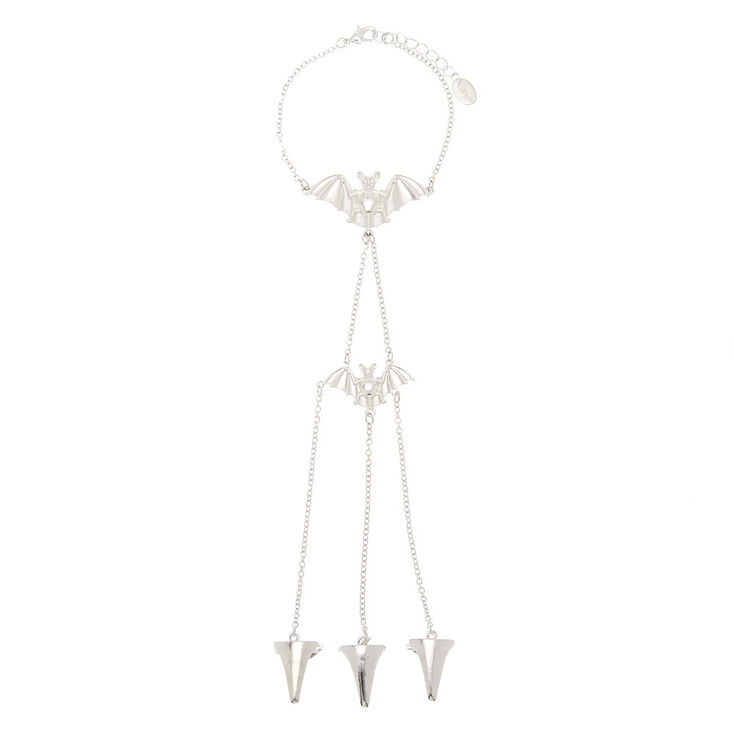 Silver Bat Hand Chain Bracelet,