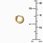 Gold-tone Stainless Steel Huggie Hoop &amp; 7MM Cubic Zirconia Stud Earrings,