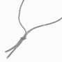 Silver-tone Crystal Knotted Drop Necklace,