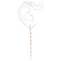Rose Gold 3.5&quot; Rhinestone Dash Linear Drop Earrings,