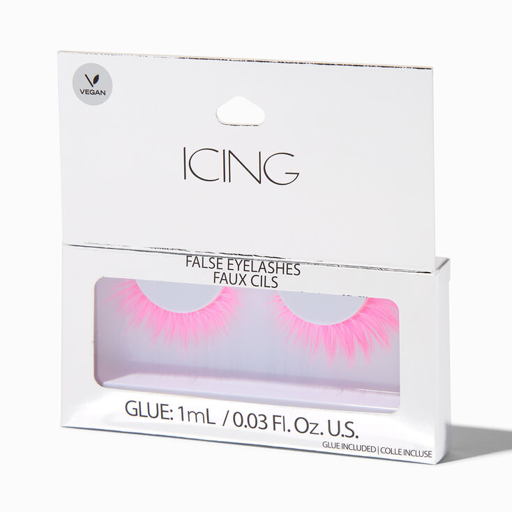Neon Pink Vegan False Eyelashes,