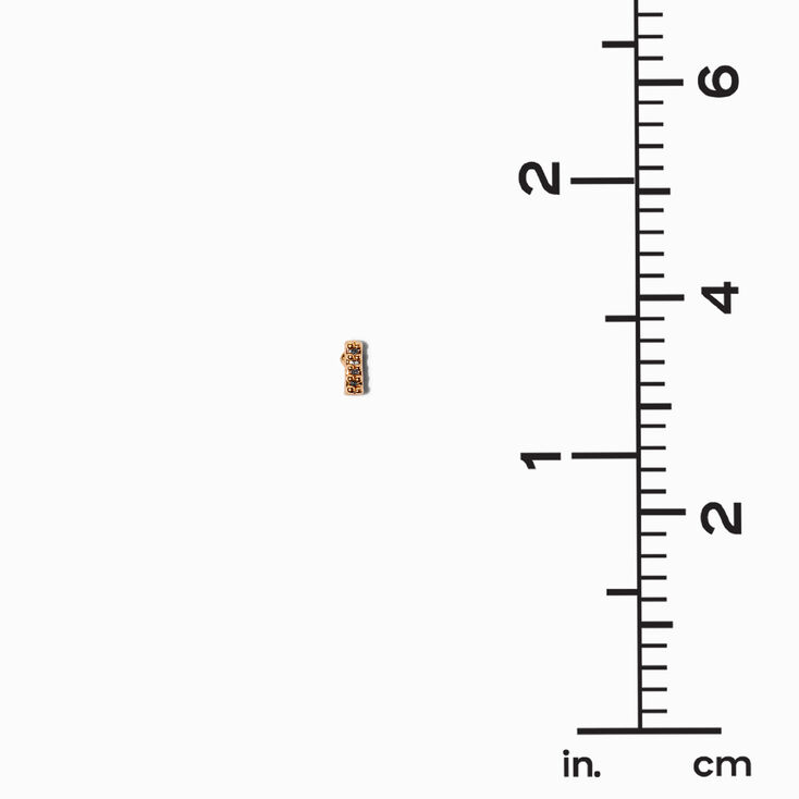 Gold Cubic Zirconia 4MM Bar Stack Stud Earrings,