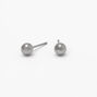 Silver Titanium Ball Stud Earrings - 5MM,