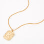 Gold Initial Rectangle Medallion Pendant Necklace - K,