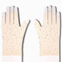 Nude Rhinestone Fishnet Arm Warmers,