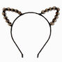 Black Gemstone Cat Ears Headband,