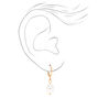 Gold Pearl &amp; Initial Necklace &amp; Earrings Set - J,