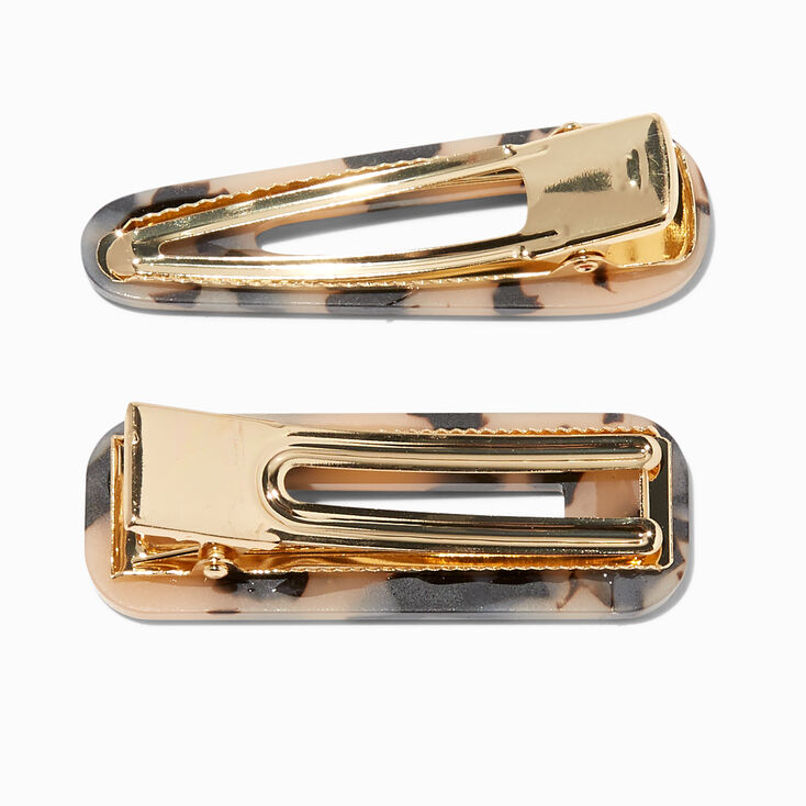 Brown Embellished Tortoiseshell Hair Clips - 2 Pack,
