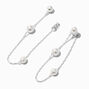 Silver 2&quot; Pearl Front &amp; Back Drop Earrings,