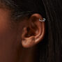 Silver Stainless Steel 16G Pav&eacute; Crystal Cartilage Hoop Earring,