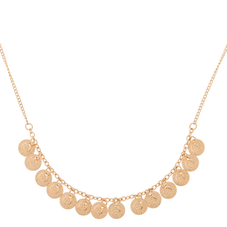 Gold Coin Statement Necklace,