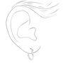 Silver 15MM Rope Textured Hoop Earrings,