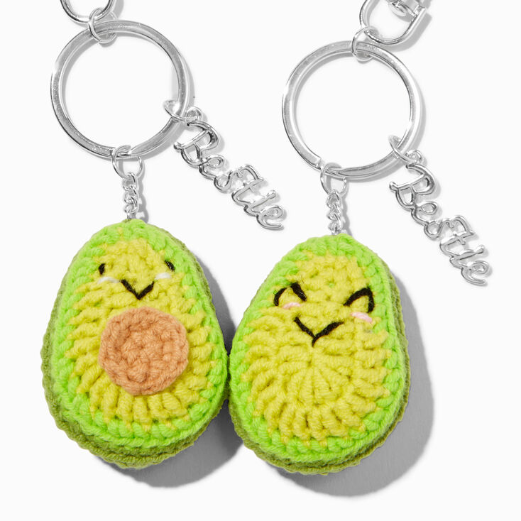 Best Friends Happy Avocado Crocheted Keychains - 2 Pack,