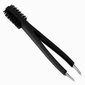 Black Silicone Double Sided Tweezers &amp; Spoolie,