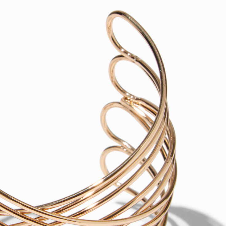 Gold-tone Crisscross Wire Cuff Bracelet,