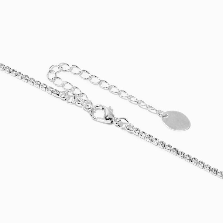 Silver Crystal Mini Drip Choker &amp; Drop Earrings Set - 2 Pack,