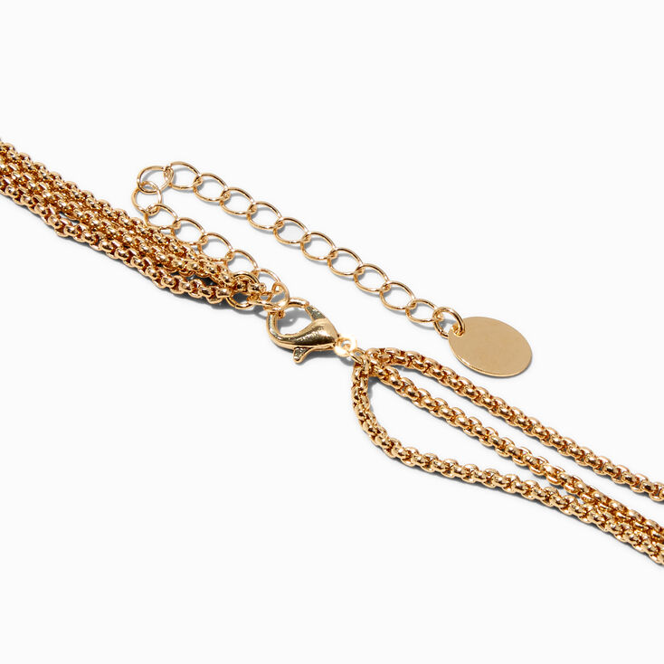 Gold Bolo Chain Multi-Strand Necklace,