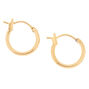 18kt Gold Plated 12mm Hinged Hoop Earrings,